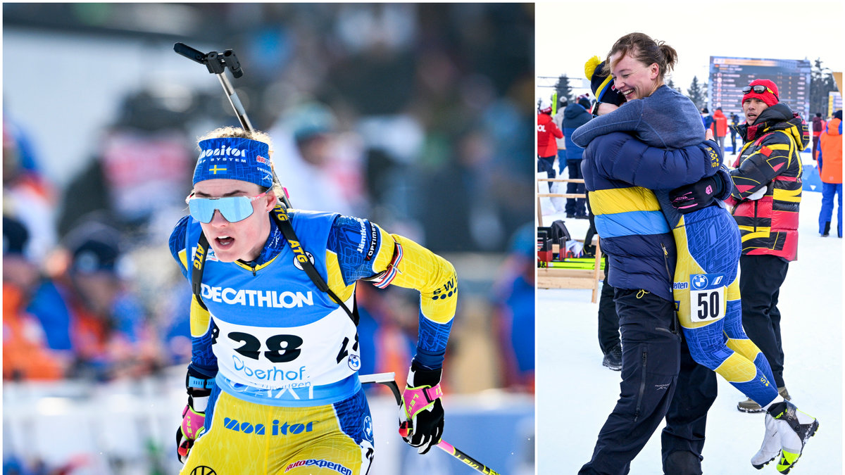 Det blev dubbelt svensk på pallen i damernas skidskytte. Hanna Öberg och Linn Persson på pallen